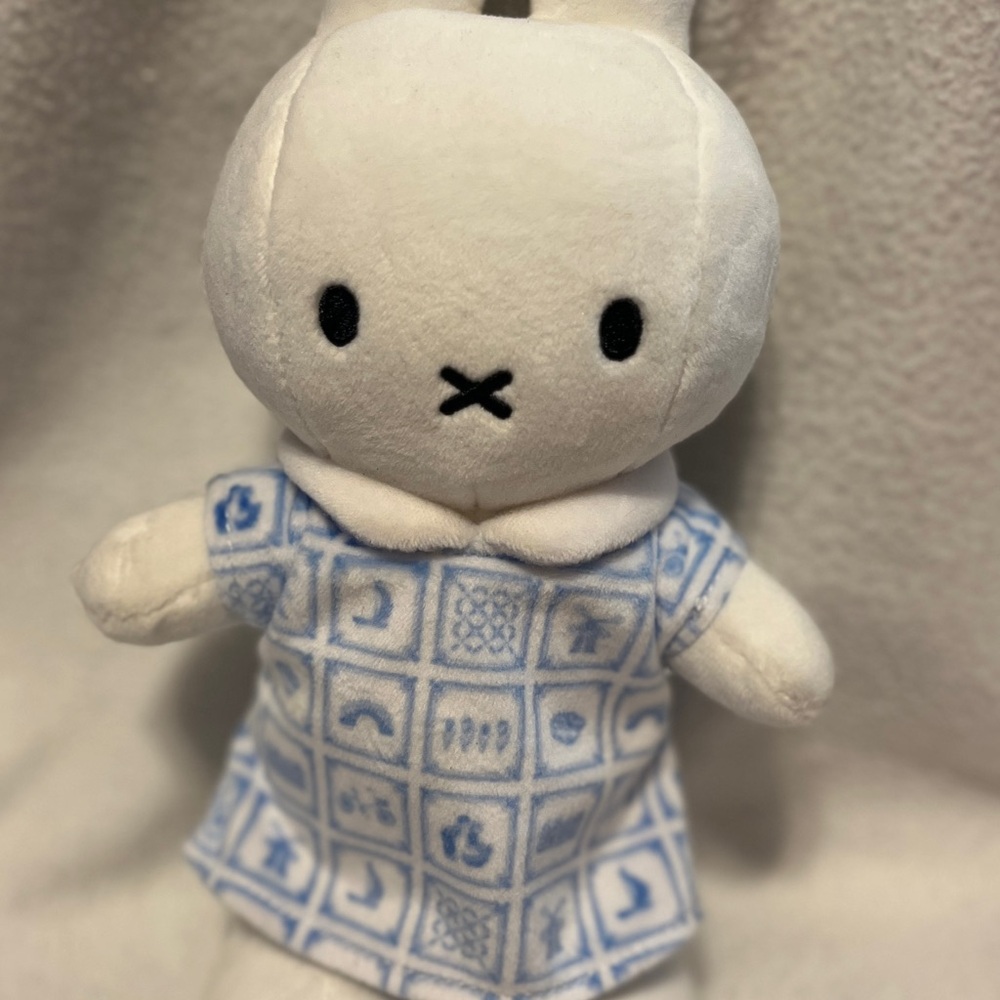 Charming White and Blue Stuffed Animal. Miffy